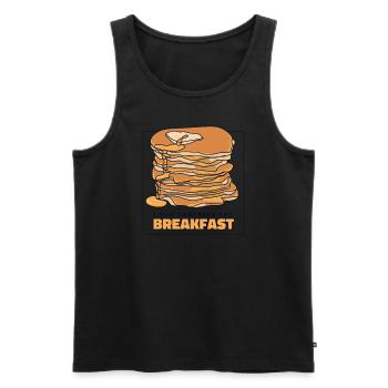 Je retourne les crêpes pour les recettes de petit-déjeuner Flapjack - Débardeur bio Premium Homme - noir - Devant - Michal (187cm)