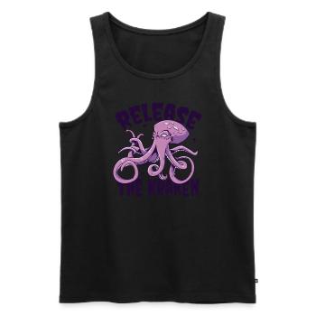 Release The Kraken Cephalopoda Octopodes Octopoda - Men's Premium Organic Tank Top - black - Front - AI Model Male 178 light (178cm)