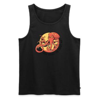 You Want To Fight Me Octopodes Octopoda - Men's Premium Organic Tank Top - black - Front - AI Model Male 178 light (178cm)