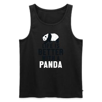 Life is Better with a Panda Panda Bear Friend - Men's Premium Organic Tank Top - black - Front - Michal (187cm)