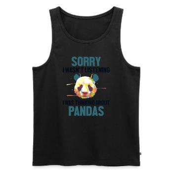 Ich dachte an Pandas Panda Bär Freund Riese - Männer Premium Bio Tank Top - Schwarz - Vorne - AI Model Male 178 light (178cm)