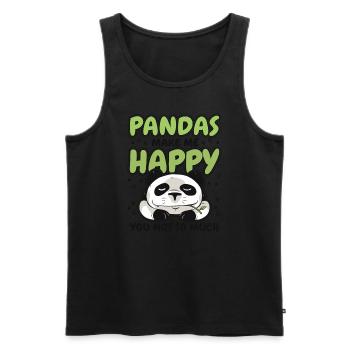 Pandas Make Me Happy Panda Ours Ami Amant - Débardeur bio Premium Homme - noir - Devant - AI Model Male 178 light (178cm)
