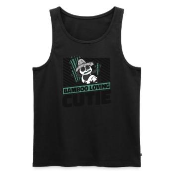 Bamboo Loving Cutie Panda Bear Friend Giant Panda - Men's Premium Organic Tank Top - black - Front - Michal (187cm)