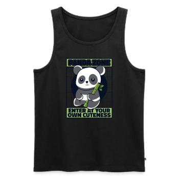 Panda Zone Betreten Sie Ihre eigene Niedlichkeit Panda Bär - Männer Premium Bio Tank Top - Schwarz - Vorne - Michal (187cm)