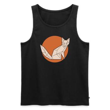 Lineart Caninae Red Fox Canidae Fox Lover Fox - Men's Premium Organic Tank Top - black - Front - Michal (187cm)