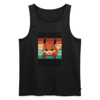 Ich dachte an Füchse, Rotfuchs, Canidae, Caninae - Männer Premium Bio Tank Top - Schwarz - Vorne - AI Model Male 178 light (178cm)