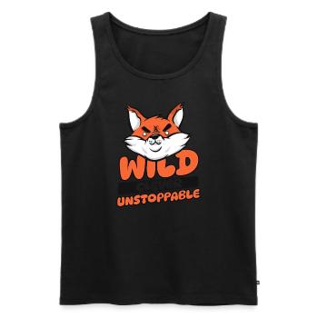 Wild Clever Unstoppable Rotfuchs Canidae Caninae - Männer Premium Bio Tank Top - Schwarz - Vorne - AI Model Male 178 light (178cm)