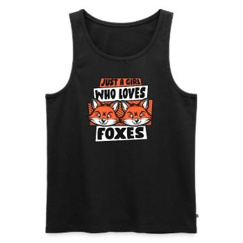 Mädchen, Das Füchse liebt Caninae Rotfuchs Canidae Fuchs - Männer Premium Bio Tank Top - Schwarz - Vorne - AI Model Male 178 light (178cm)