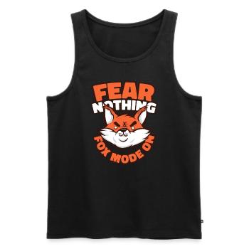 Fear Nothing Fox Mode auf Caninae Red Fox Canidae - Männer Premium Bio Tank Top - Schwarz - Vorne - Michal (187cm)