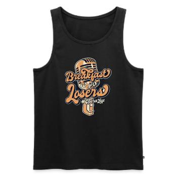Frühstück ist für Verlierer Opernhaus-Sänger - Männer Premium Bio Tank Top - Schwarz - Vorne - Michal (187cm)
