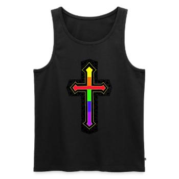 Cross Crosses Kruzifx - Men's Premium Organic Tank Top - black - Front - AI Model Male 178 light (178cm)