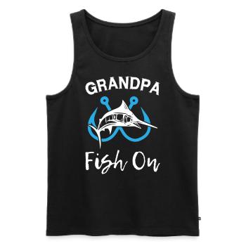 Grandpa Fish On Fishing - Men's Premium Organic Tank Top - black - Front - Michal (187cm)