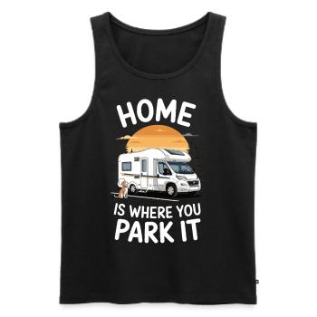 Home is where you Park It - Men's Premium Organic Tank Top - black - Front - AI Model Male 178 light (178cm)