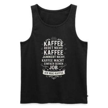 J’aime le café en disant drôle - Débardeur bio Premium Homme - noir - Devant - Michal (187cm)