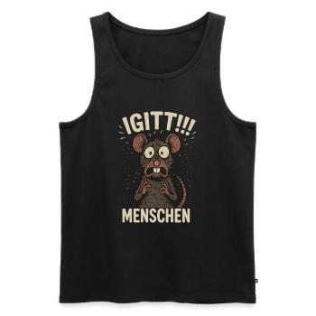 Yuck, I Hate People, Funny Rat - Men's Premium Organic Tank Top - black - Front - AI Model Male 178 light (178cm)