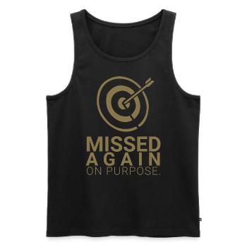 Missed again - on purpose - Männer Premium Bio Tank Top - Schwarz - Vorne - AI Model Male 178 light (178cm)