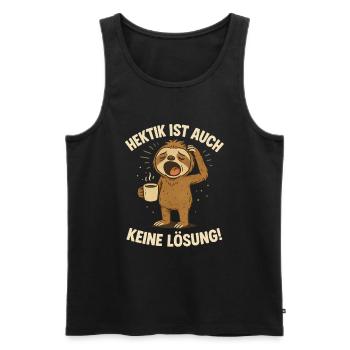 Faultier Geschenk Langschläfer Sloth Büro - Männer Premium Bio Tank Top - Schwarz - Vorne - AI Model Male 178 light (178cm)