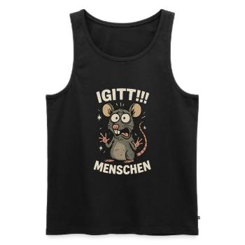 Yuck, People, I Hate People, Sarcasm, Irony - Men's Premium Organic Tank Top - black - Front - AI Model Male 178 light (178cm)
