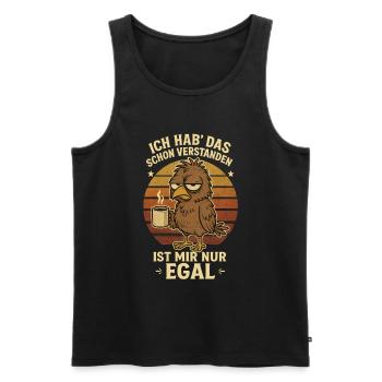 Early Bird I Don't Care Coffee Funny - Men's Premium Organic Tank Top - black - Front - Michal (187cm)