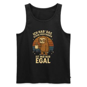 Sloth I got it - Men's Premium Organic Tank Top - black - Front - Michal (187cm)