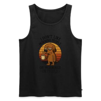 I Hate Morning People And Mornings And People - Men's Premium Organic Tank Top - black - Front - AI Model Male 178 light (178cm)