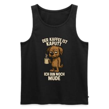 Morning grouch coffee: I'm tired - Men's Premium Organic Tank Top - black - Front - AI Model Male 178 light (178cm)