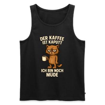 The coffee is broken cats morning grouches - Men's Premium Organic Tank Top - black - Front - AI Model Male 178 light (178cm)