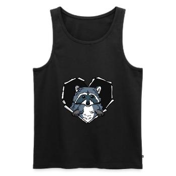 Crack Raccoon Torn Hole Raccoon - Débardeur bio Premium Homme - noir - Devant - AI Model Male 178 light (178cm)