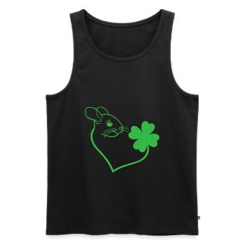 Chinchilla Kleeblatt Herz Kleeblatt - Männer Premium Bio Tank Top - Schwarz - Vorne - AI Model Male 178 light (178cm)