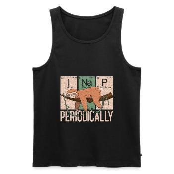 Funny Sloth Chemistry - Je fais une sieste périodique - Débardeur bio Premium Homme - noir - Devant - AI Model Male 178 light (178cm)