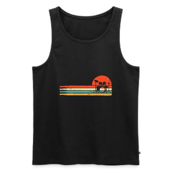 Retro Drums Musician Drummer - Men's Premium Organic Tank Top - black - Front - Michal (187cm)
