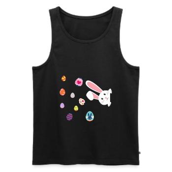 Lapin de Pâques - Débardeur bio Premium Homme - noir - Devant - Michal (187cm)