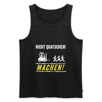 Nicht Quatschen Machen Stapler Staplerfahrer - Männer Premium Bio Tank Top - Schwarz - Vorne - AI Model Male 178 light (178cm)