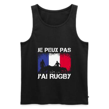 Je Peux Pas J'ai Rugby Joueur Maillot France Rugby - Männer Premium Bio Tank Top - Schwarz - Vorne - Michal (187cm)