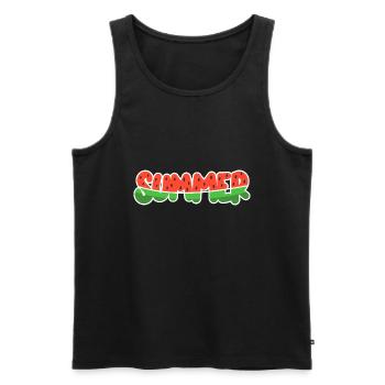 Summer watermelon - Men's Premium Organic Tank Top - black - Front - AI Model Male 178 light (178cm)