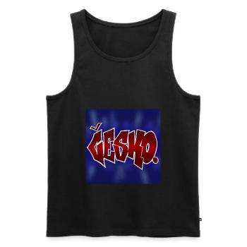Conception de graffitis Česko - Débardeur bio Premium Homme - noir - Devant - Michal (187cm)
