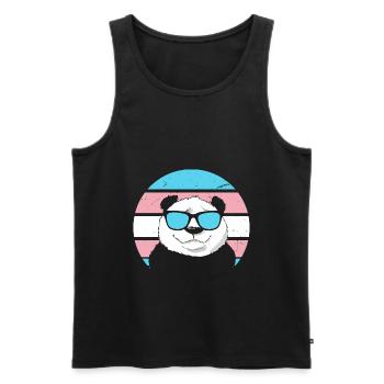 Transgender Panda - Männer Premium Bio Tank Top - Schwarz - Vorne - Michal (187cm)