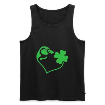 Pinguin Kleeblatt Glücksbringer Liebe - Männer Premium Bio Tank Top - Schwarz - Vorne - AI Model Male 178 light (178cm)