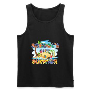 Schools out for summer Last day of school - Men's Premium Organic Tank Top - black - Front - AI Model Male 178 light (178cm)