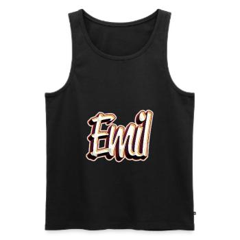 Emil Vorname Name Graffiti Design - Männer Premium Bio Tank Top - Schwarz - Vorne - Michal (187cm)