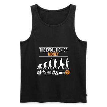 Crypto BTC Bitcoin The Evolution Of Money - Männer Premium Bio Tank Top - Schwarz - Vorne - AI Model Male 178 light (178cm)