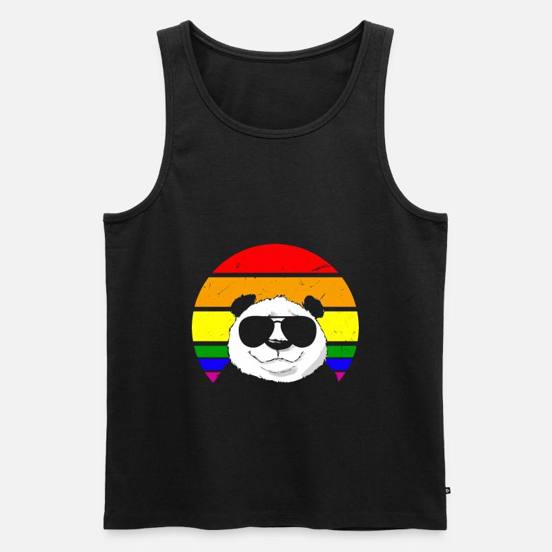 Schwuler Panda - Männer Premium Bio Tank Top - Schwarz
