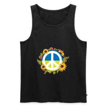 Peace For Ukraine Sunflower - Men's Premium Organic Tank Top - black - Front - Michal (187cm)