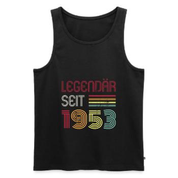 Legendär Seit 1953 Jahr Retro 53er Jahrgang - Männer Premium Bio Tank Top - Schwarz - Vorne - Michal (187cm)