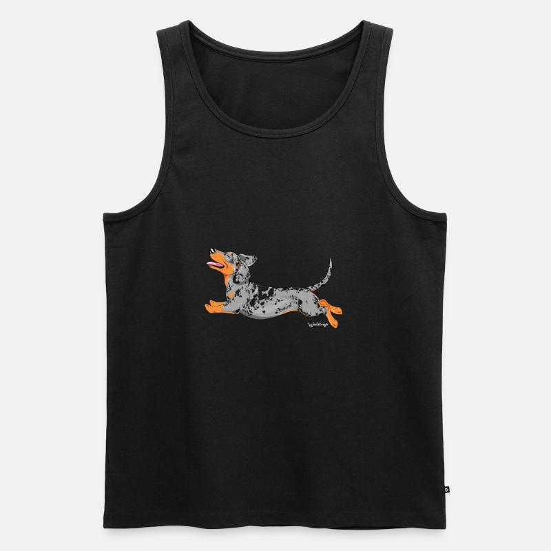 Dackel glatt 5 - Männer Premium Bio Tank Top - Schwarz