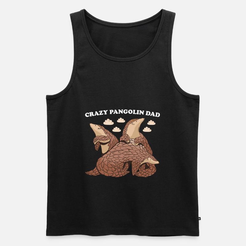 Crazy Pangolin Dad Pangolin - Männer Premium Bio Tank Top - Schwarz