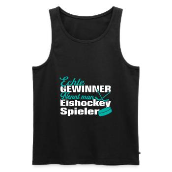 Eishockeyspieler Eishockey Hockey Spruch - Männer Premium Bio Tank Top - Schwarz - Vorne - Michal (187cm)