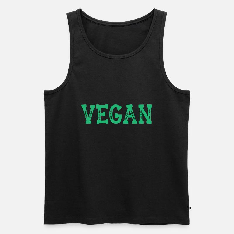 Vegan - Männer Premium Bio Tank Top - Schwarz
