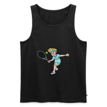 Motif du joueur de tennis pour enfants tennis pour enfants - Débardeur bio Premium Homme - noir - Devant - AI Model Male 178 light (178cm)