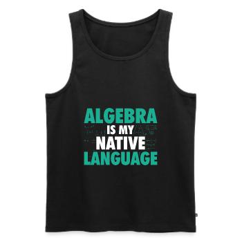 Algebra Mathematics | Math Mathematician Gift - Men's Premium Organic Tank Top - black - Front - AI Model Male 178 light (178cm)